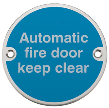 Sign D76mm-Automatic fire door keep PAA