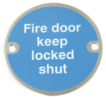 Sign D76mm-Fire door keep lockd shut PAA