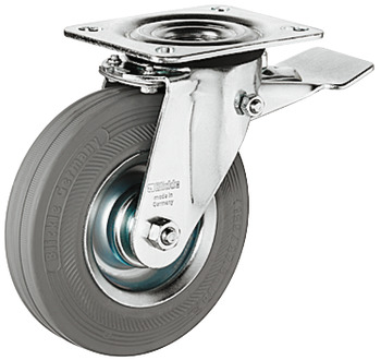 D100mm Castor Fixed without Brake Plastic Galvanised - view 3