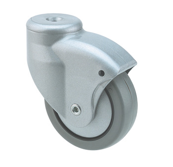 D80mm Castor Swivel without Brake Pin Silver