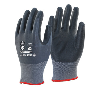 Beeswift Ntrl PU Palm+Fgr Ctd Gloves L 007.51.316