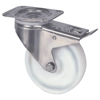 D100mm Castor Swivel with Brake Plastic Steel Steel