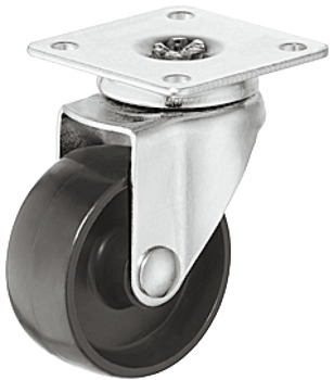 D40mm Castor Swivel without Brake Plastic Galvanised