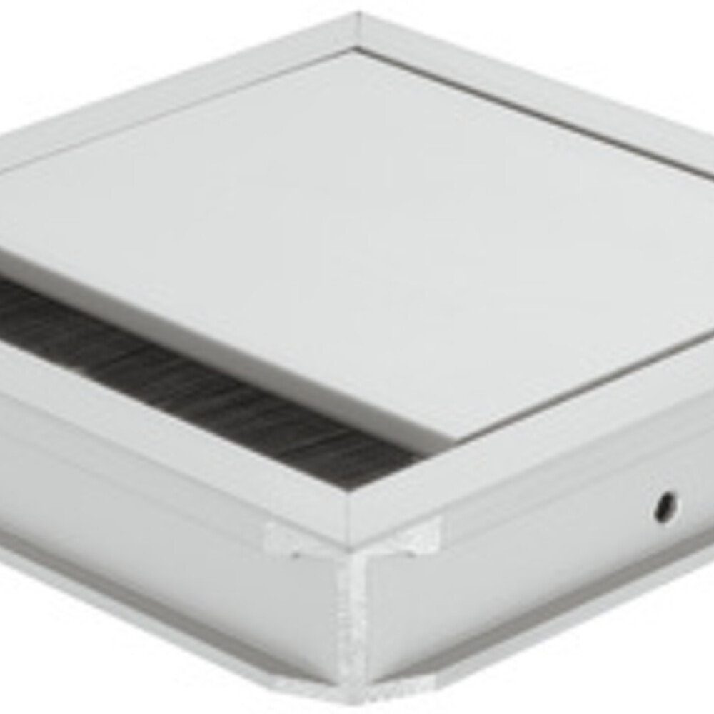 Cable Outlet+Lid Sqr 120x120mm Aluminium Silver