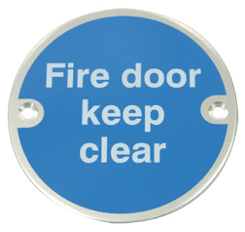 Sign D76mm-Fire door keep clear PAA