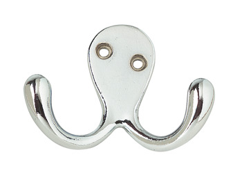 Coat Hook Dbl 76x56x25mm Zinc Alloy CP
