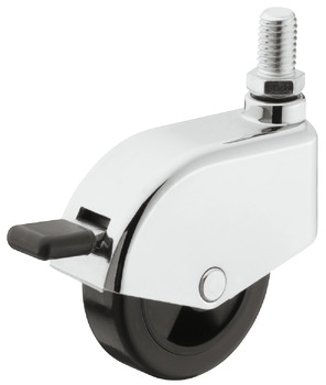 D50mm Enc.Castor Swivel with Brake M10 Chrome