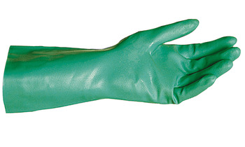 Nitrile Gloves Flocklined Green L