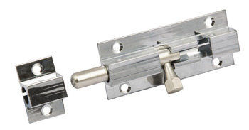 Barrel Bolt w Keep 60mm Brass CP - view 4