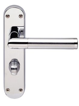 Mitred Lever Hdls/Plt WC Lock Brass P/SC