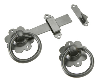 Plain Ring Gate Latch D67x170mm Steel Black