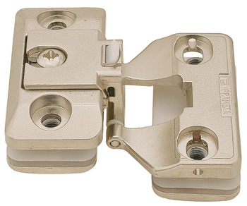 190D Glass Door Hinge ExAxle Inset Zinc Alloy/NP