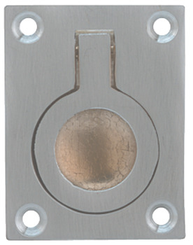 Flush Ring Pull Handle 50x38x12mm Brass SC