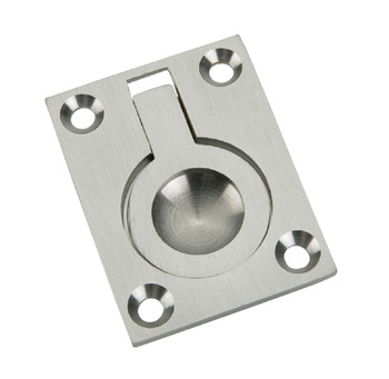 Flush Ring Pull Handle 50x38x11mm Brass PC
