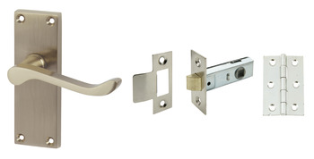 Victorian Lvr Handle Set Scroll Latch SNP