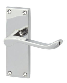 Victorian Lvr Hdls/Plt Scroll Latch EB