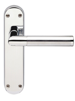 Mitred Lever Hdls/Plt Latch Brass P/SC