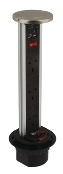 Powerdock Vrt USB 3x13A Black/Aluminium/PC