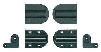 105D Chest Lid Hinge Rectangle Stainless Steel/Plastic Grey/Black