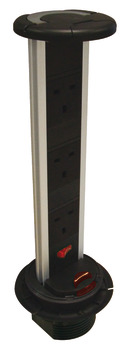 Powerdock Vrt Std IP54 3x13A Black/Aluminium