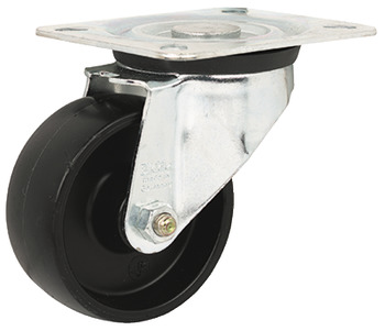 D100mm Castor Swivel without Brake Plastic Gal/Bk