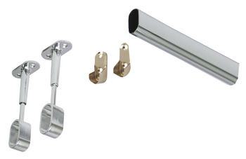 WithRobe Rail (Oval) 90D Curved Set Chrome