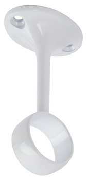 WithRobe Rail D25mm Deluxe Cent Bracket White