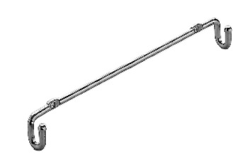 Door Front Mount Rail Chrome 170mm 100mm Fixing Centres