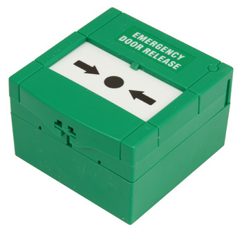 Door Release Break Glass-Unit Plastic Green