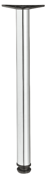 Leg w Adj D60x710mm Plastic Black/Steel Polished Chrome 635.24.274