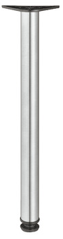 Leg w Adj D60x710mm Plastic Black/Steel Stainless Steel Col