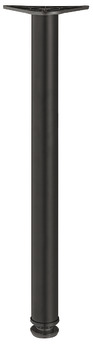 Leg w Adj D60x710mm Plastic Black/Steel Matte Black
