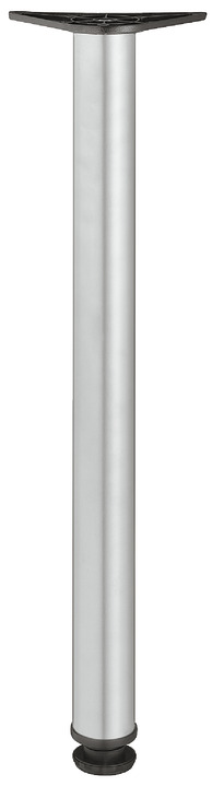 Leg w Adj D60x710mm Plastic Black/Steel Silver Col 635.24.974