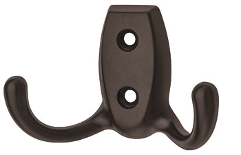 Coat Hook Dbl 76x46x20mm Zinc Alloy ORB