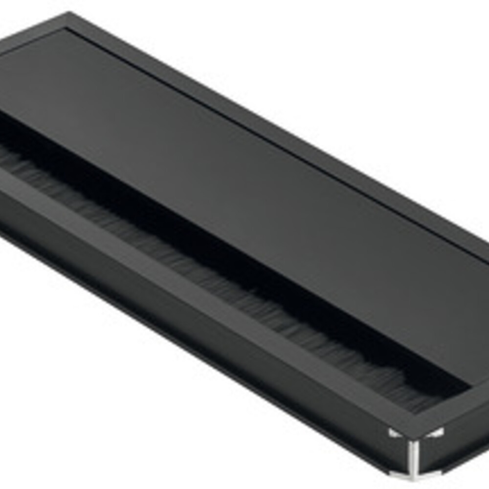 Cable Outlet+Lid Rec 240x120mm Aluminium Black