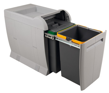 City 400 PO Bin Hinged 2x12L Lt/Dk Grey
