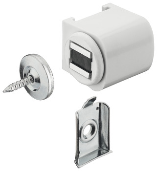 Magnetic Catch+Plt 3.0kg SF Steel/Plastic White