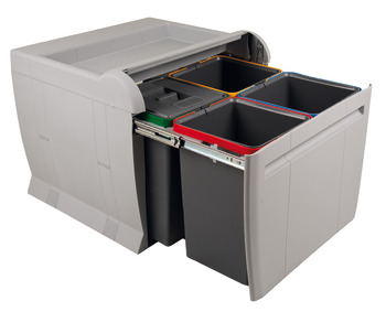 City 600 PO Bin Hinged 4x12L Lt/Dk Grey