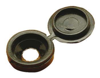 Cover Caps D12.6mm Hinged for Screws Black