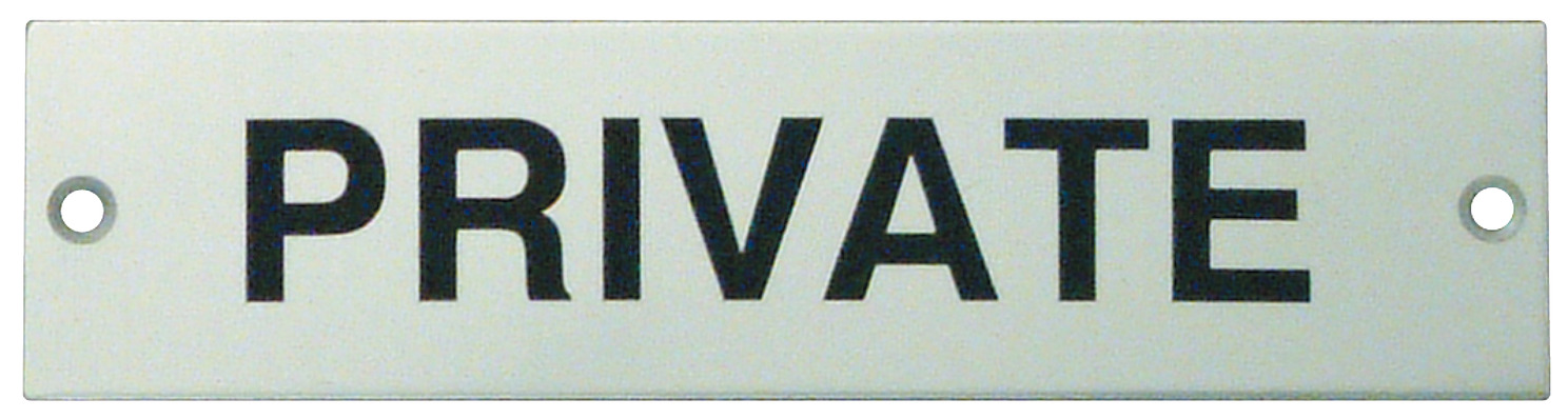Sign 140x35mm-PRIVATE SSS 987.18.520