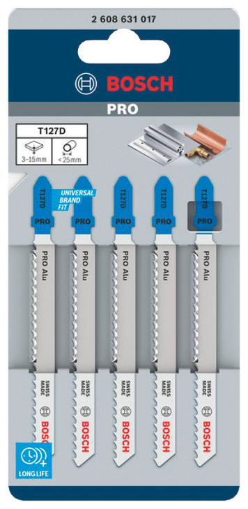 Bosch Jigsaw Blades T127D HSS x5 - view 2