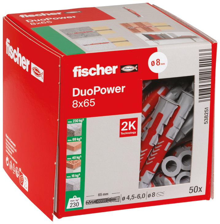 Fischer Duopower WallPlug L D8x65mm x50 - view 4