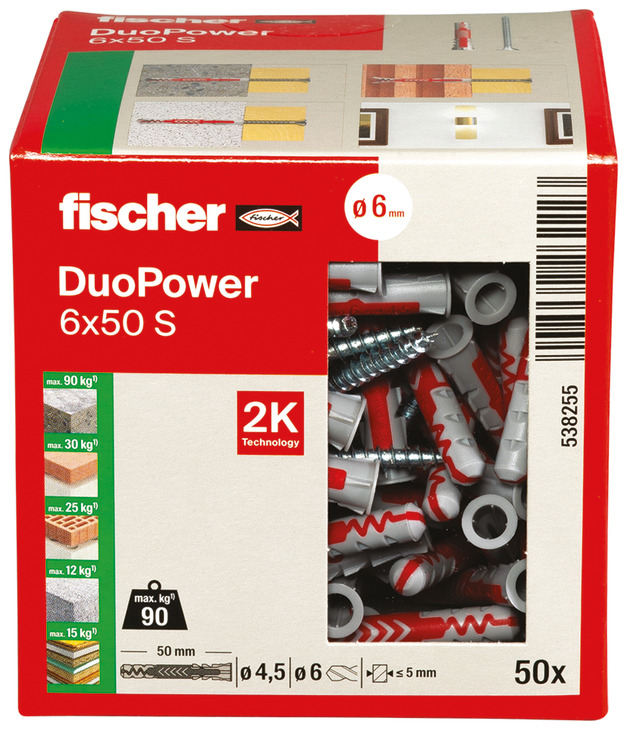 Fischer Duopower WallPlug L D6x50mm x50 - view 6