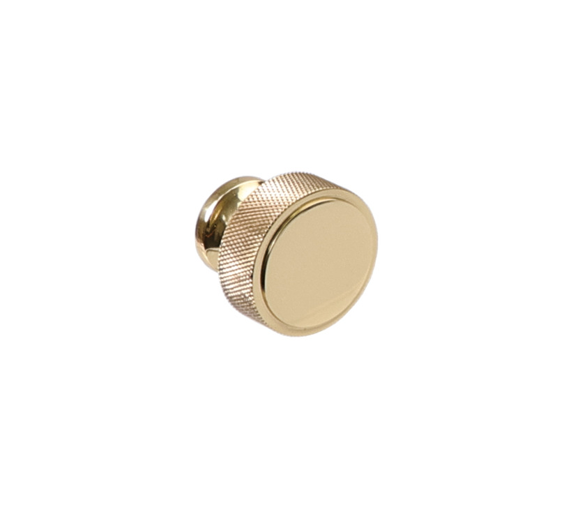 Hendrix Knurl Brs Round Knob D38mm Polished Brass 100.01.415