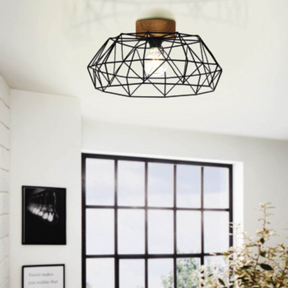Eglo Padstow CL D455 1x60W E27 Black/Wd