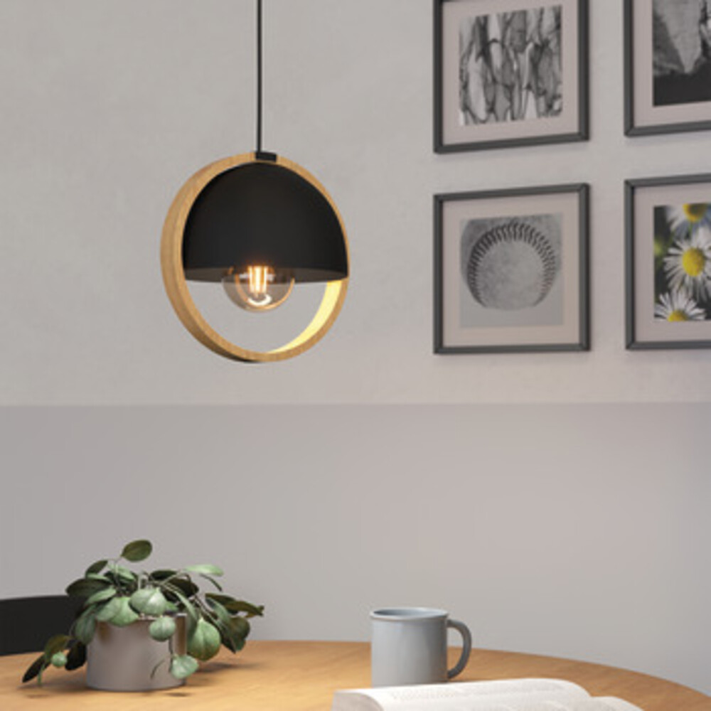 Eglo Callow Plastic D230 1x40W E27 Black/Wd