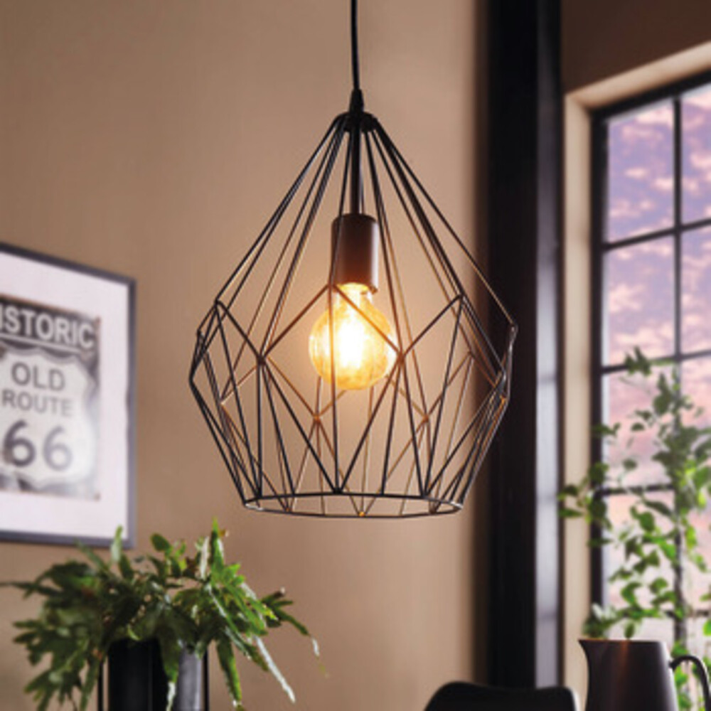 Eglo Carlton Plastic D310 1x60W E27 Black