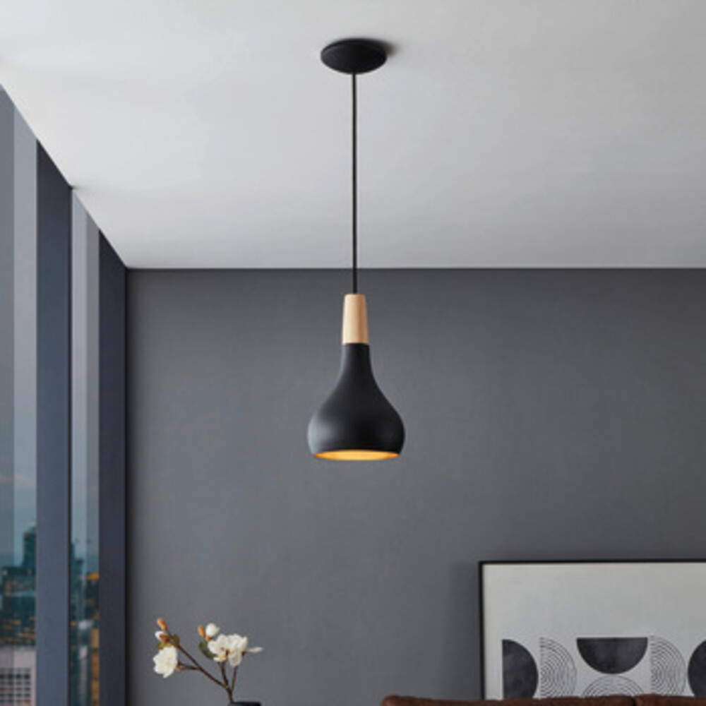 Eglo Sabinar Plastic D180 1x40W E27 Black/Wd