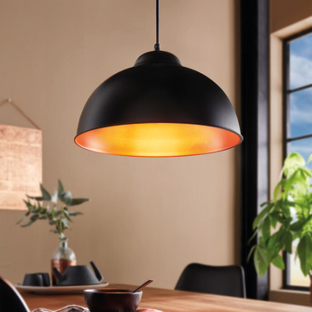 Eglo Truro 2 Plastic D370 1x40W E27 Black/Copper