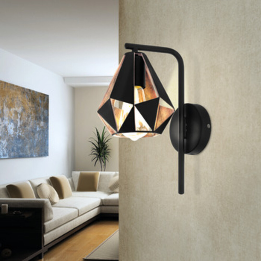 Eglo Carlton 4 WL L225 1x60W E27 Black/Copper